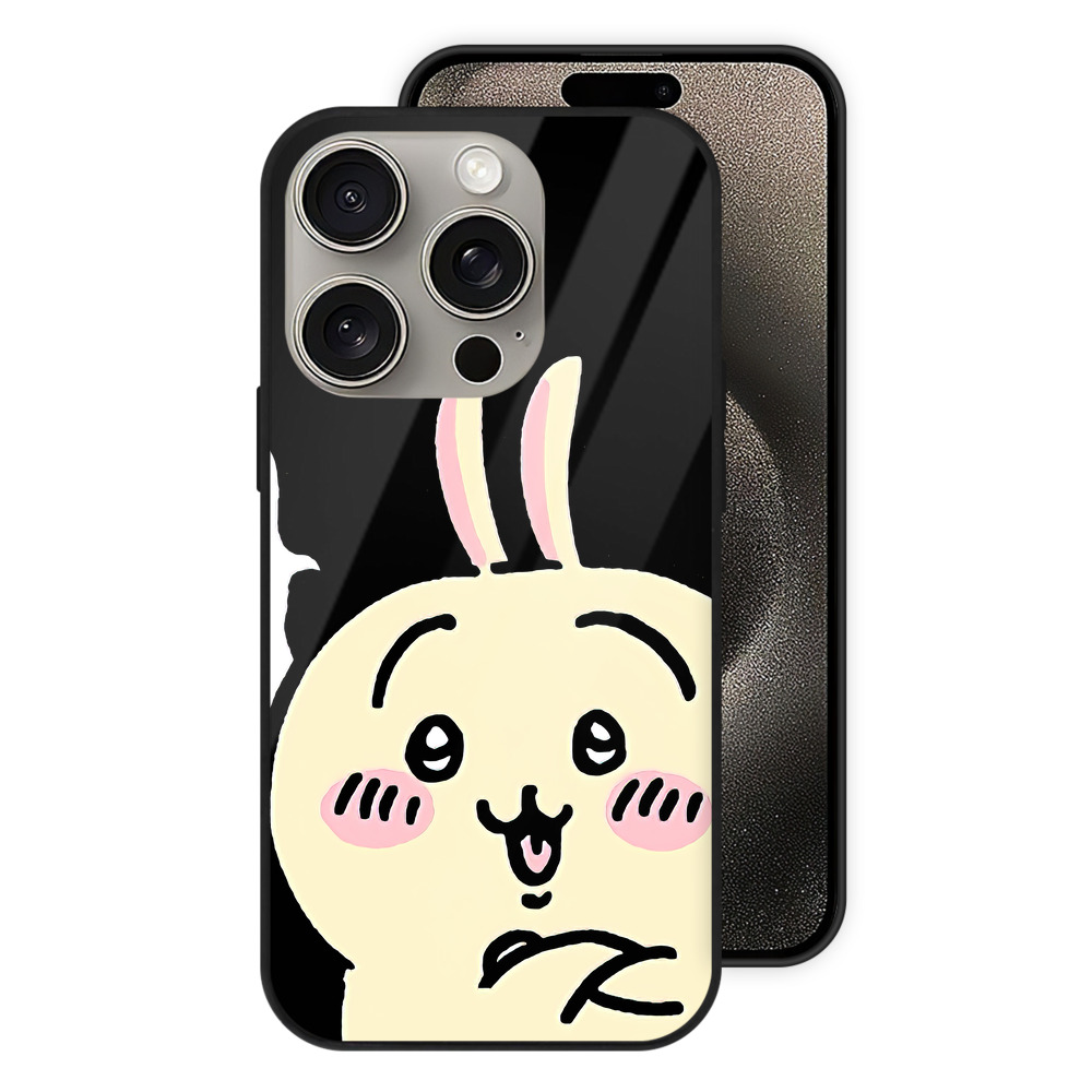 （画像用） ちいかわ うさぎ Chii-kawa usagi 【iPhone15Pro対応】スマホケース 耐衝撃＆黄変防止 背面ガラス