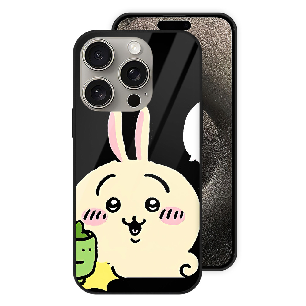 （画像用） ちいかわ うさぎ Chii-kawa usagi 【iPhone15Pro対応】スマホケース 耐衝撃＆黄変防止 背面ガラス