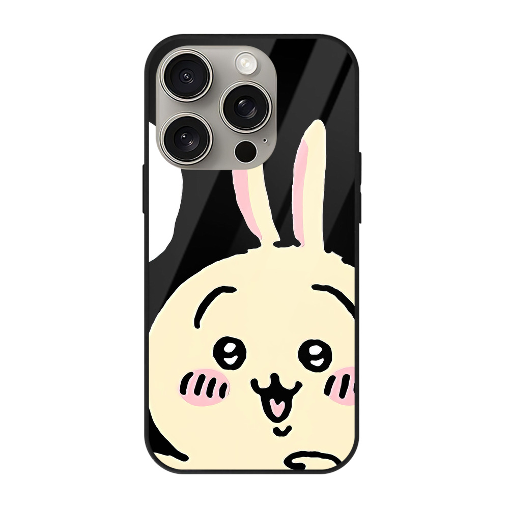 （画像用） ちいかわ うさぎ Chii-kawa usagi 【iPhone15Pro対応】スマホケース 耐衝撃＆黄変防止 背面ガラス
