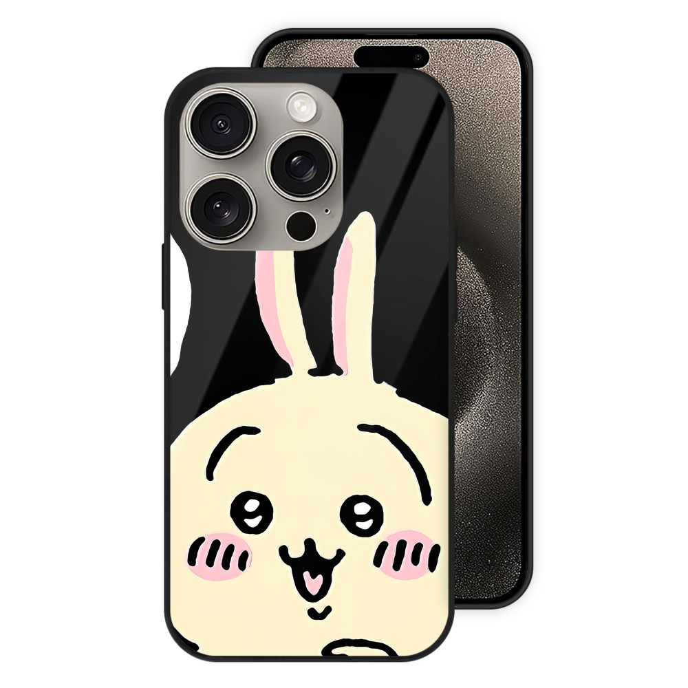 （画像用） ちいかわ うさぎ Chii-kawa usagi 【iPhone15Pro対応】スマホケース 耐衝撃＆黄変防止 背面ガラス