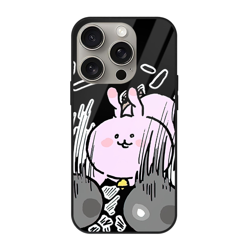 （画像用） ちいかわ うさぎ Chii-kawa usagi 【iPhone15Pro対応】スマホケース 耐衝撃＆黄変防止 背面ガラス