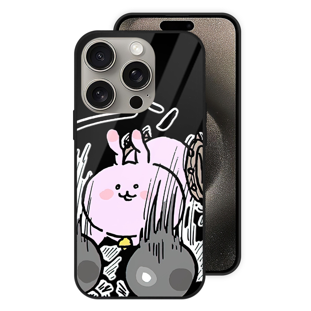 （画像用） ちいかわ うさぎ Chii-kawa usagi 【iPhone15Pro対応】スマホケース 耐衝撃＆黄変防止 背面ガラス