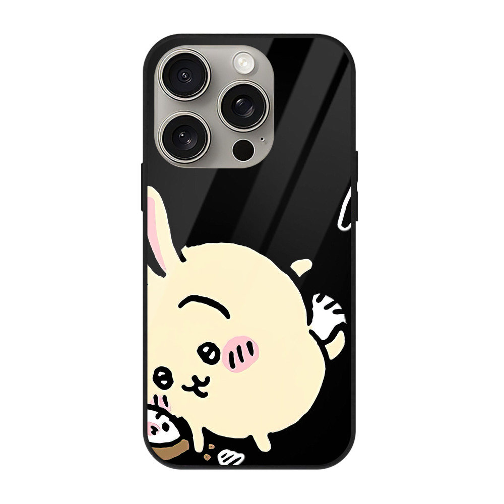 （画像用） ちいかわ うさぎ Chii-kawa usagi 【iPhone15Pro対応】スマホケース 耐衝撃＆黄変防止 背面ガラス