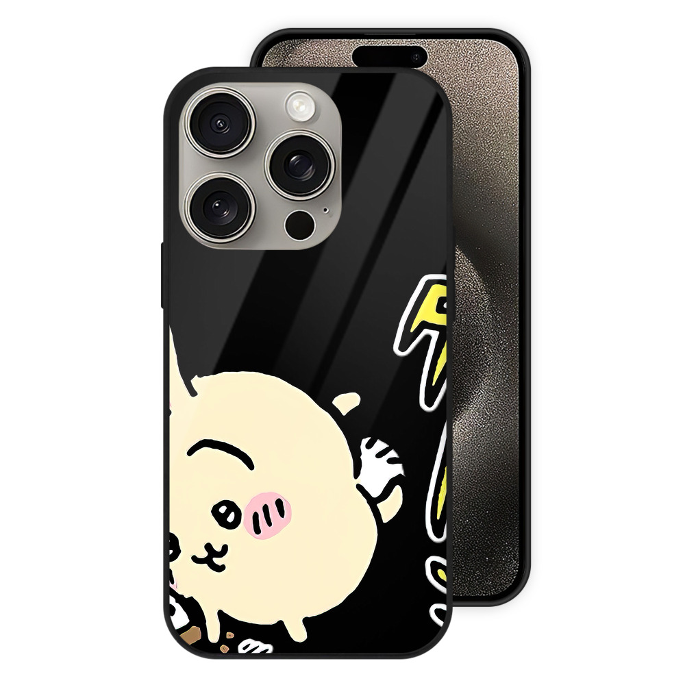 （画像用） ちいかわ うさぎ Chii-kawa usagi 【iPhone15Pro対応】スマホケース 耐衝撃＆黄変防止 背面ガラス