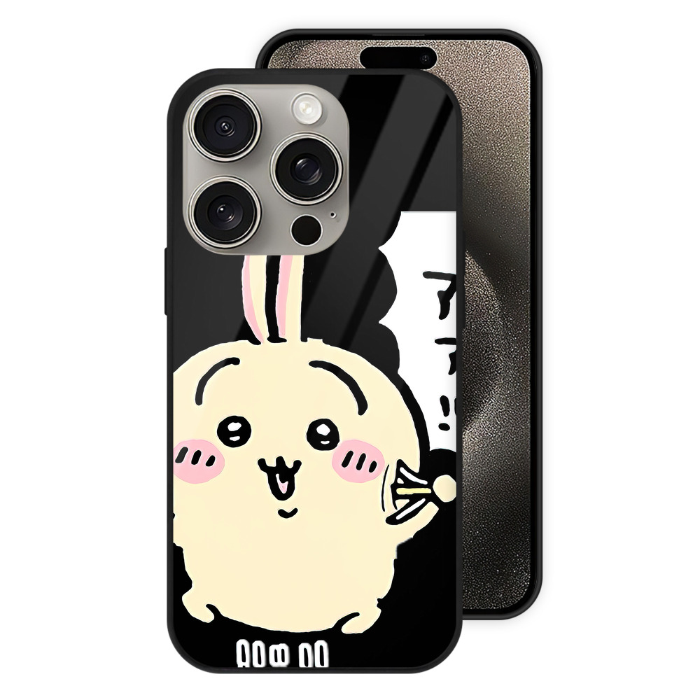 （画像用） ちいかわ うさぎ Chii-kawa usagi 【iPhone15Pro対応】スマホケース 耐衝撃＆黄変防止 背面ガラス