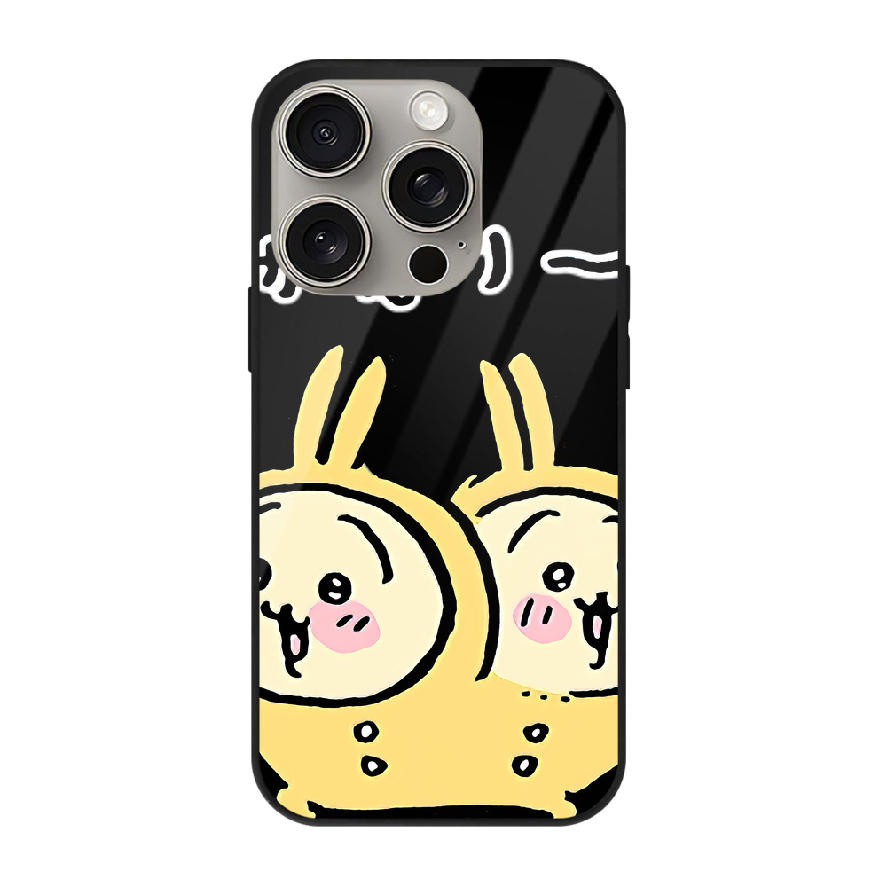 （画像用） ちいかわ うさぎ Chii-kawa usagi 【iPhone15Pro対応】スマホケース 耐衝撃＆黄変防止 背面ガラス