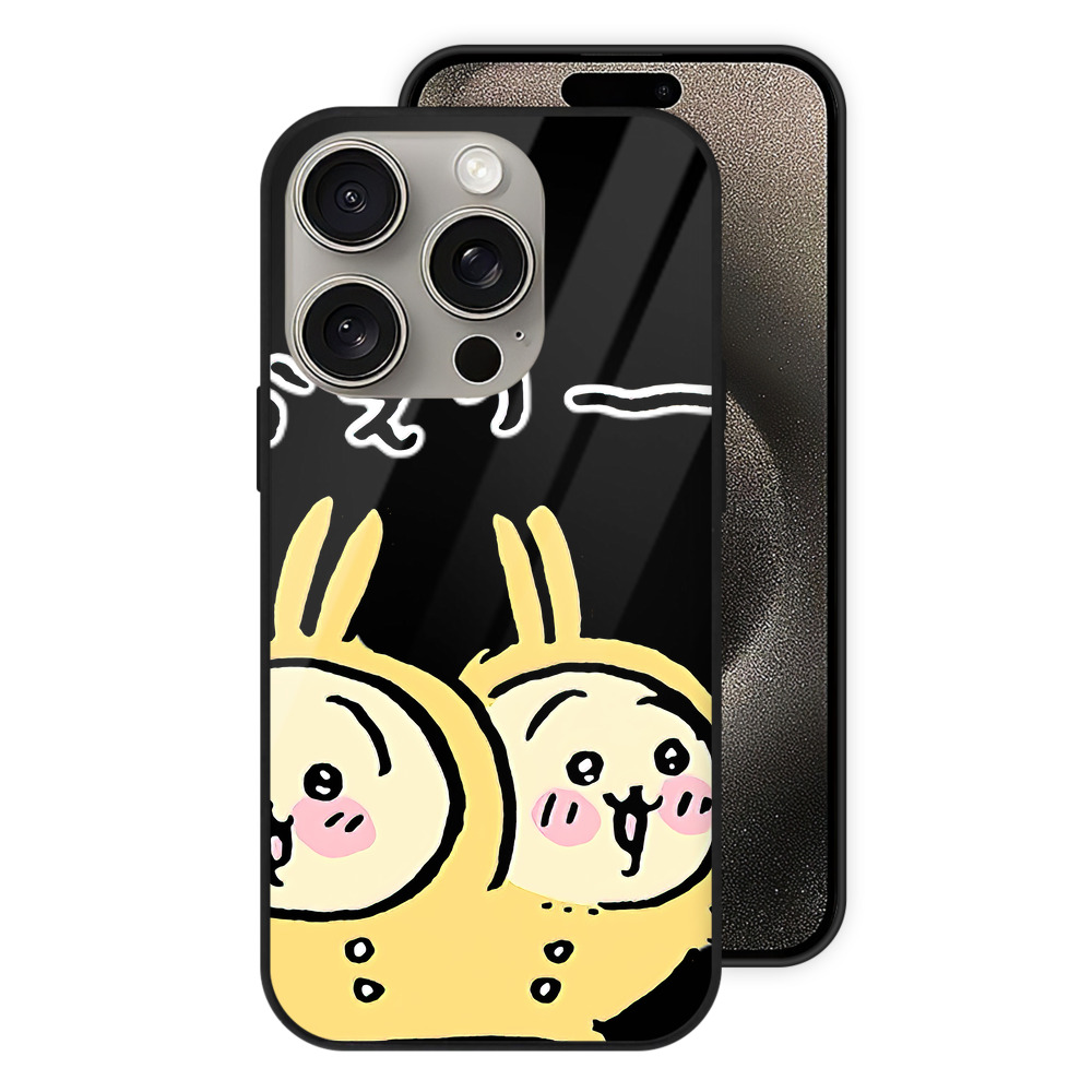 （画像用） ちいかわ うさぎ Chii-kawa usagi 【iPhone15Pro対応】スマホケース 耐衝撃＆黄変防止 背面ガラス