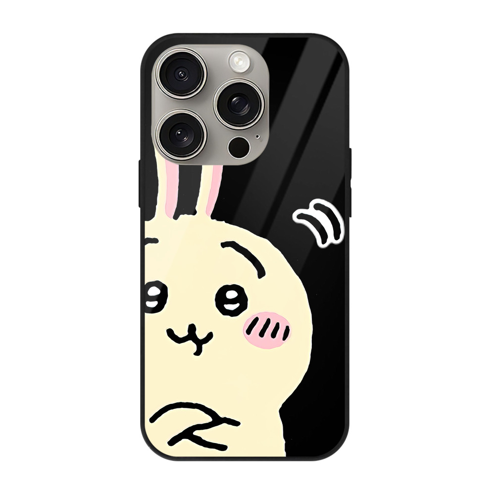 （画像用） ちいかわ うさぎ Chii-kawa usagi 【iPhone15Pro対応】スマホケース 耐衝撃＆黄変防止 背面ガラス