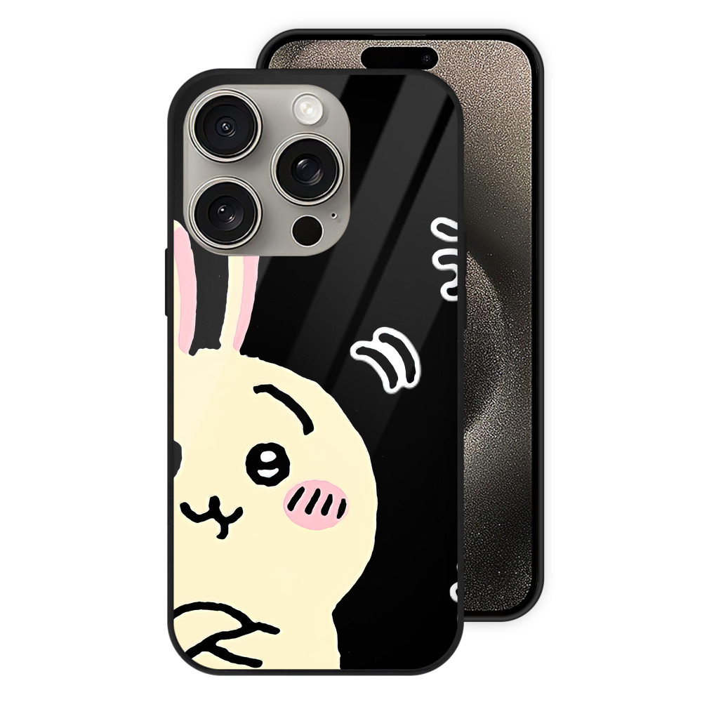 （画像用） ちいかわ うさぎ Chii-kawa usagi 【iPhone15Pro対応】スマホケース 耐衝撃＆黄変防止 背面ガラス