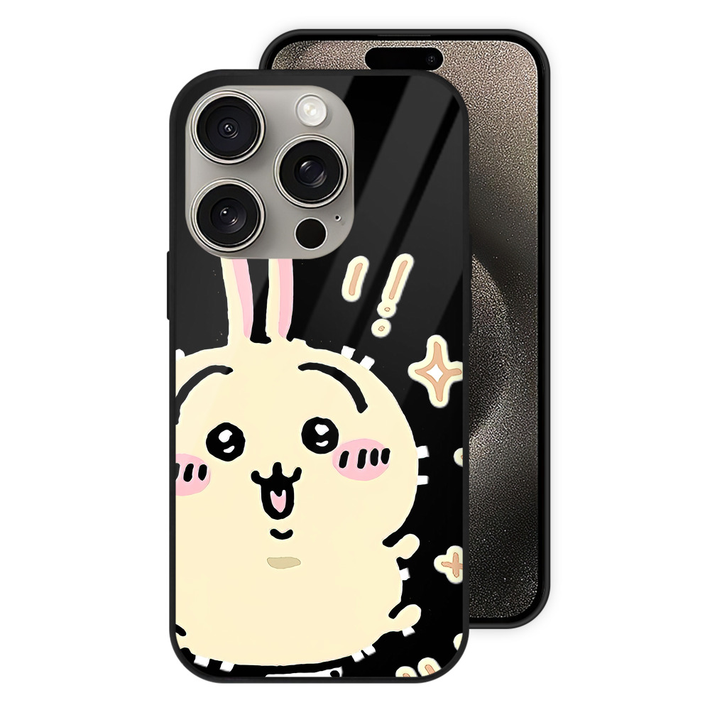 （画像用） ちいかわ うさぎ Chii-kawa usagi 【iPhone15Pro対応】スマホケース 耐衝撃＆黄変防止 背面ガラス