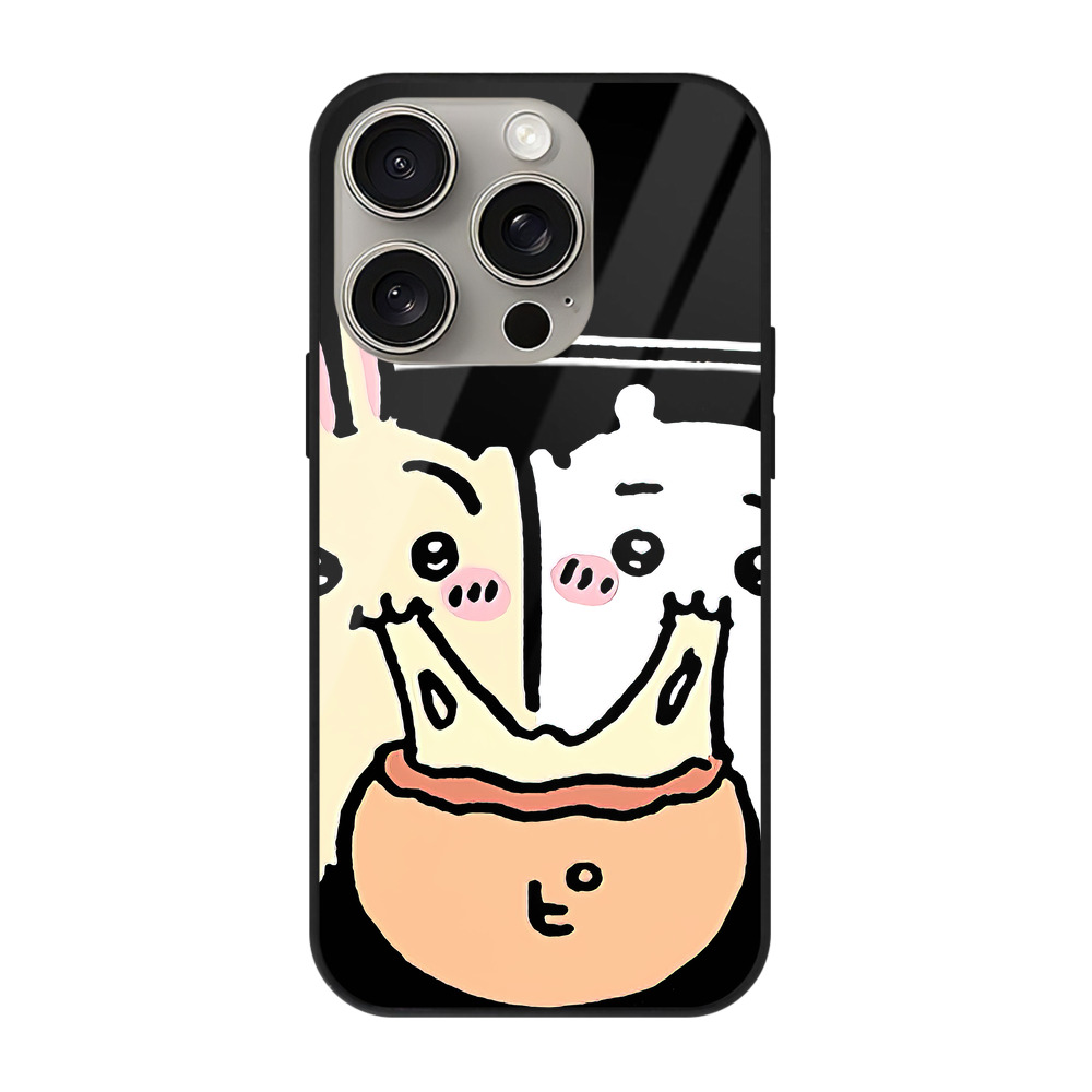 （画像用） ちいかわ うさぎ Chii-kawa usagi 【iPhone15Pro対応】スマホケース 耐衝撃＆黄変防止 背面ガラス