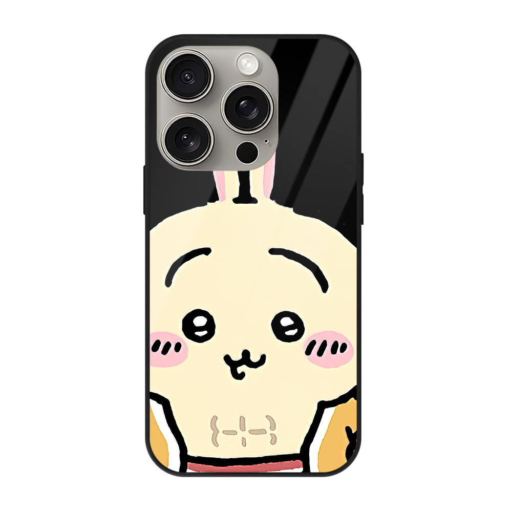 （画像用） ちいかわ うさぎ Chii-kawa usagi 【iPhone15Pro対応】スマホケース 耐衝撃＆黄変防止 背面ガラス