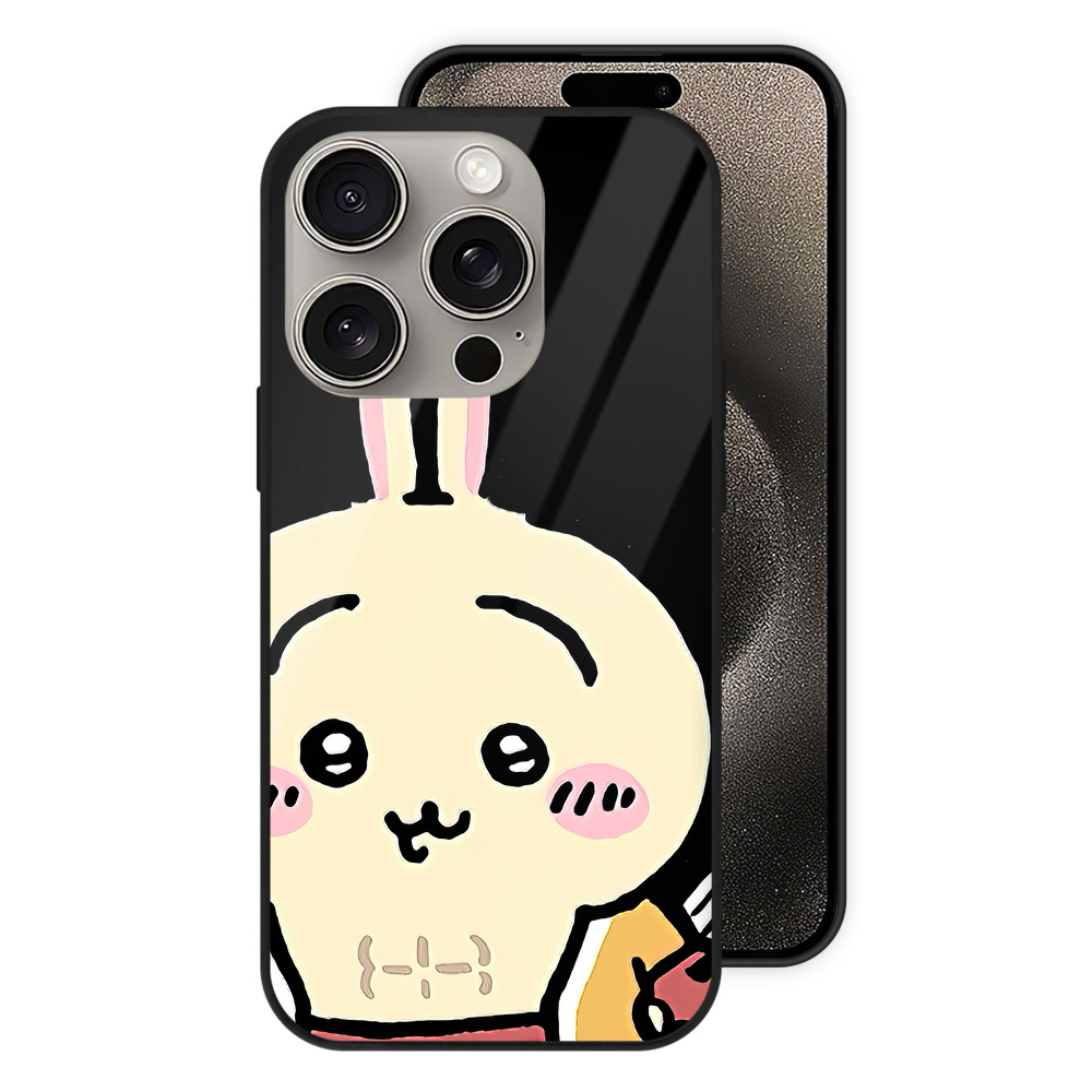 （画像用） ちいかわ うさぎ Chii-kawa usagi 【iPhone15Pro対応】スマホケース 耐衝撃＆黄変防止 背面ガラス