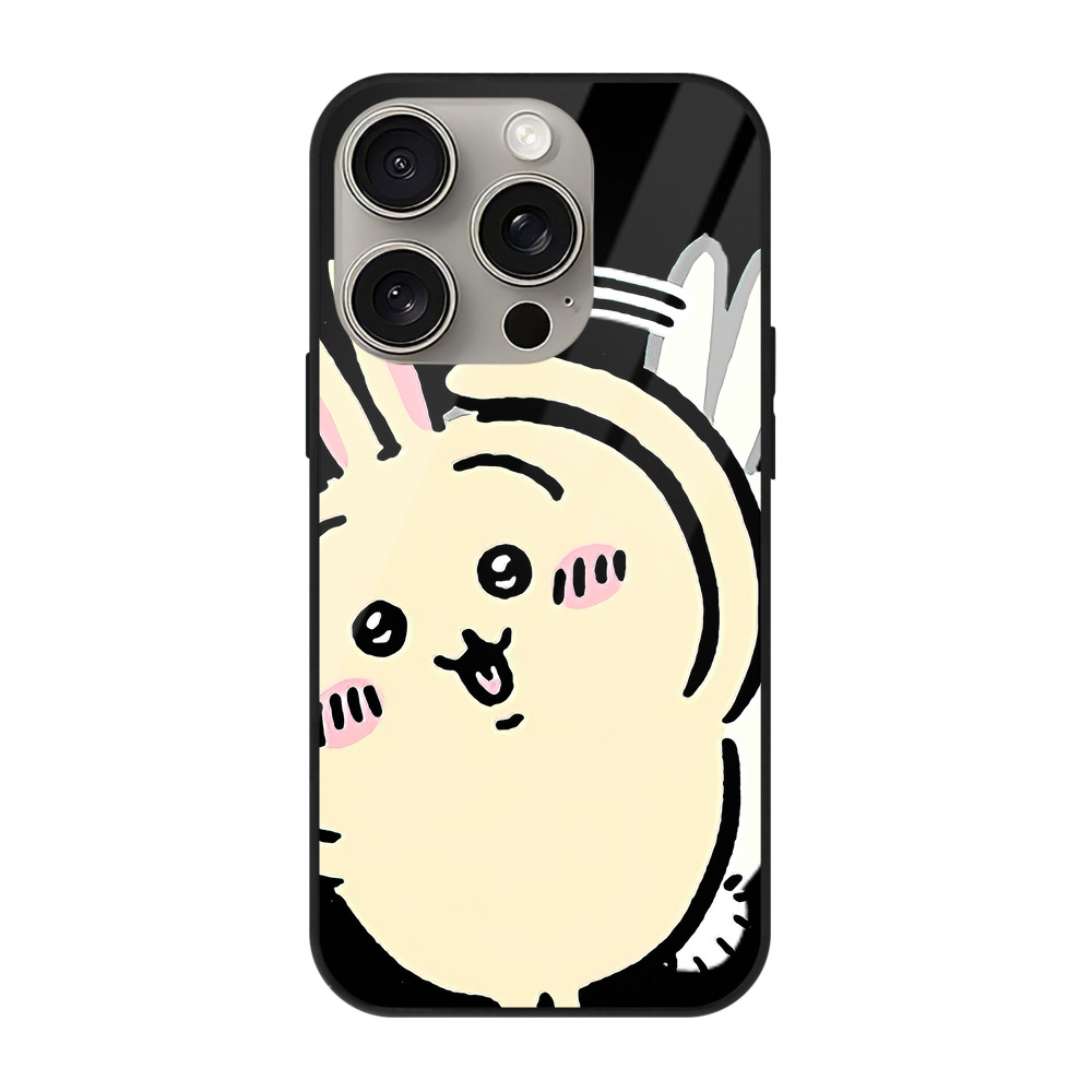（画像用） ちいかわ うさぎ Chii-kawa usagi 【iPhone15Pro対応】スマホケース 耐衝撃＆黄変防止 背面ガラス