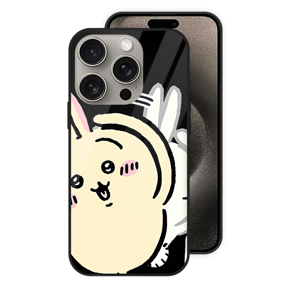 （画像用） ちいかわ うさぎ Chii-kawa usagi 【iPhone15Pro対応】スマホケース 耐衝撃＆黄変防止 背面ガラス