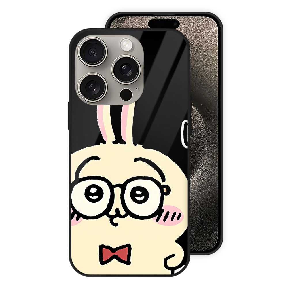 （画像用） ちいかわ うさぎ Chii-kawa usagi 【iPhone15Pro対応】スマホケース 耐衝撃＆黄変防止 背面ガラス