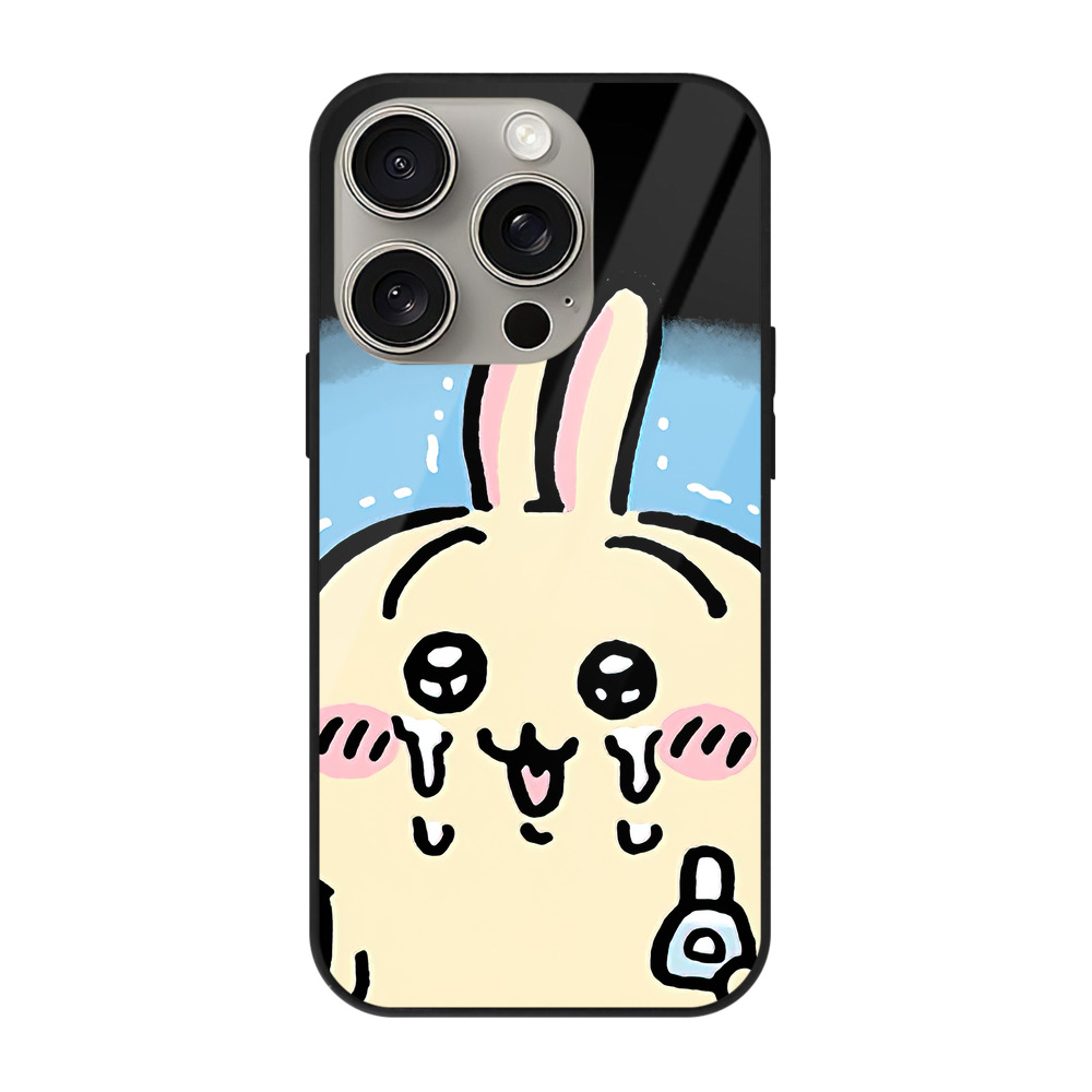 （画像用） ちいかわ うさぎ Chii-kawa usagi 【iPhone15Pro対応】スマホケース 耐衝撃＆黄変防止 背面ガラス