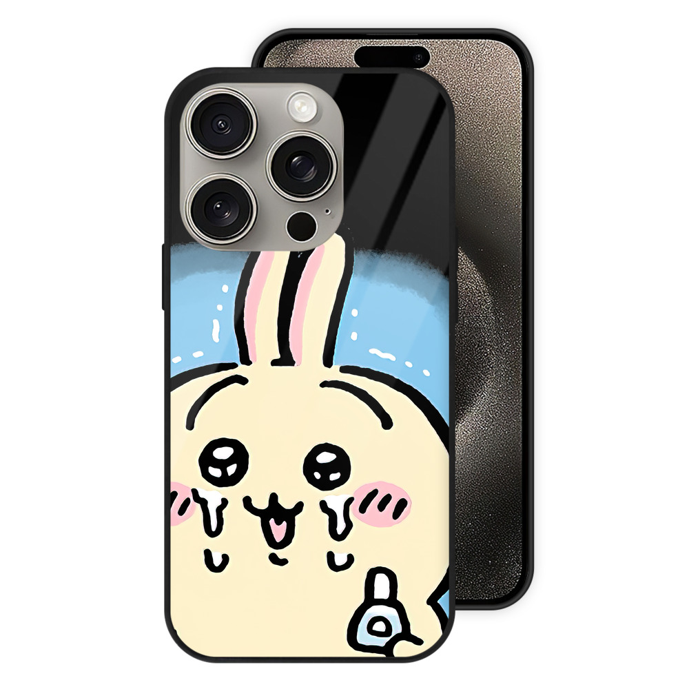 （画像用） ちいかわ うさぎ Chii-kawa usagi 【iPhone15Pro対応】スマホケース 耐衝撃＆黄変防止 背面ガラス