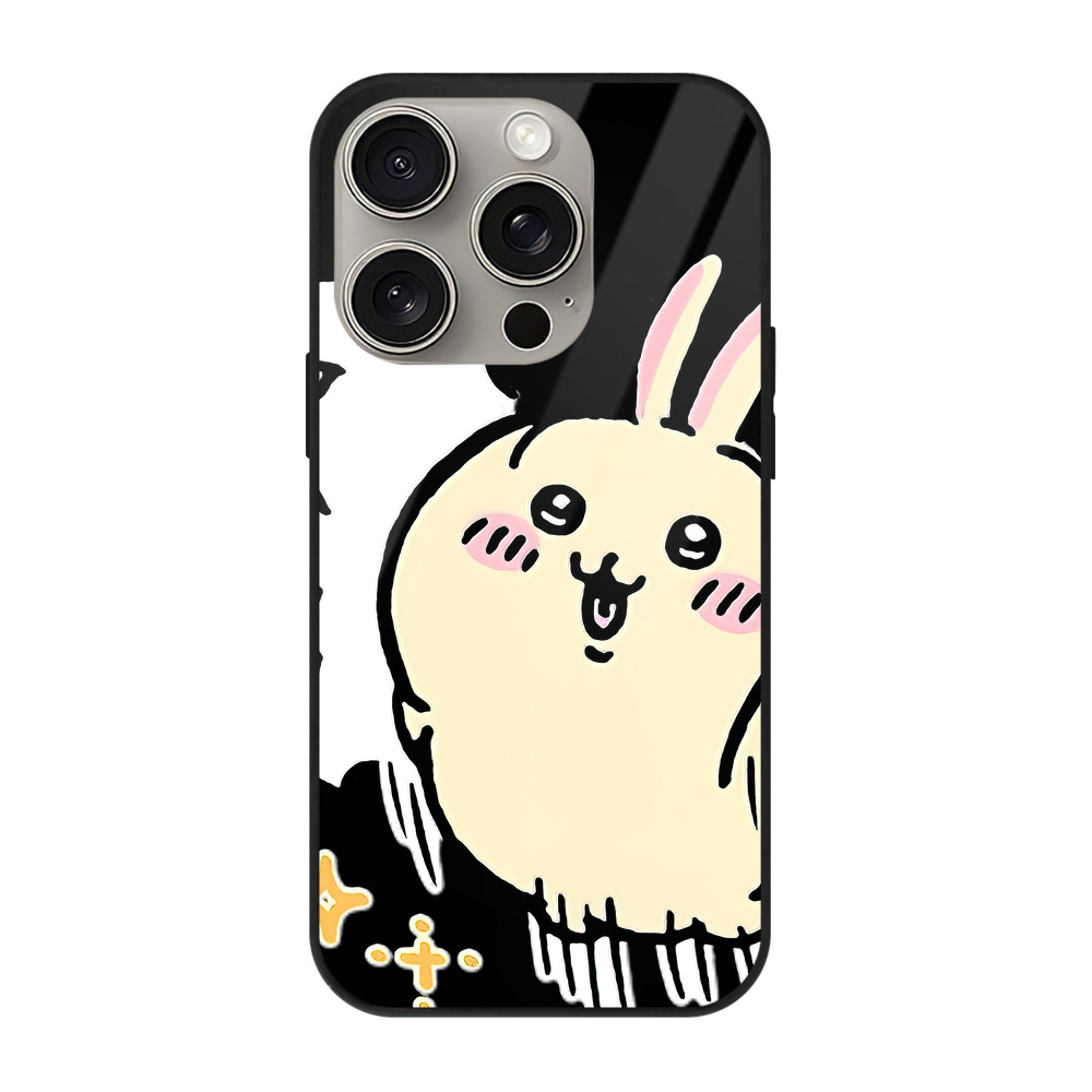 （画像用） ちいかわ うさぎ Chii-kawa usagi 【iPhone15Pro対応】スマホケース 耐衝撃＆黄変防止 背面ガラス