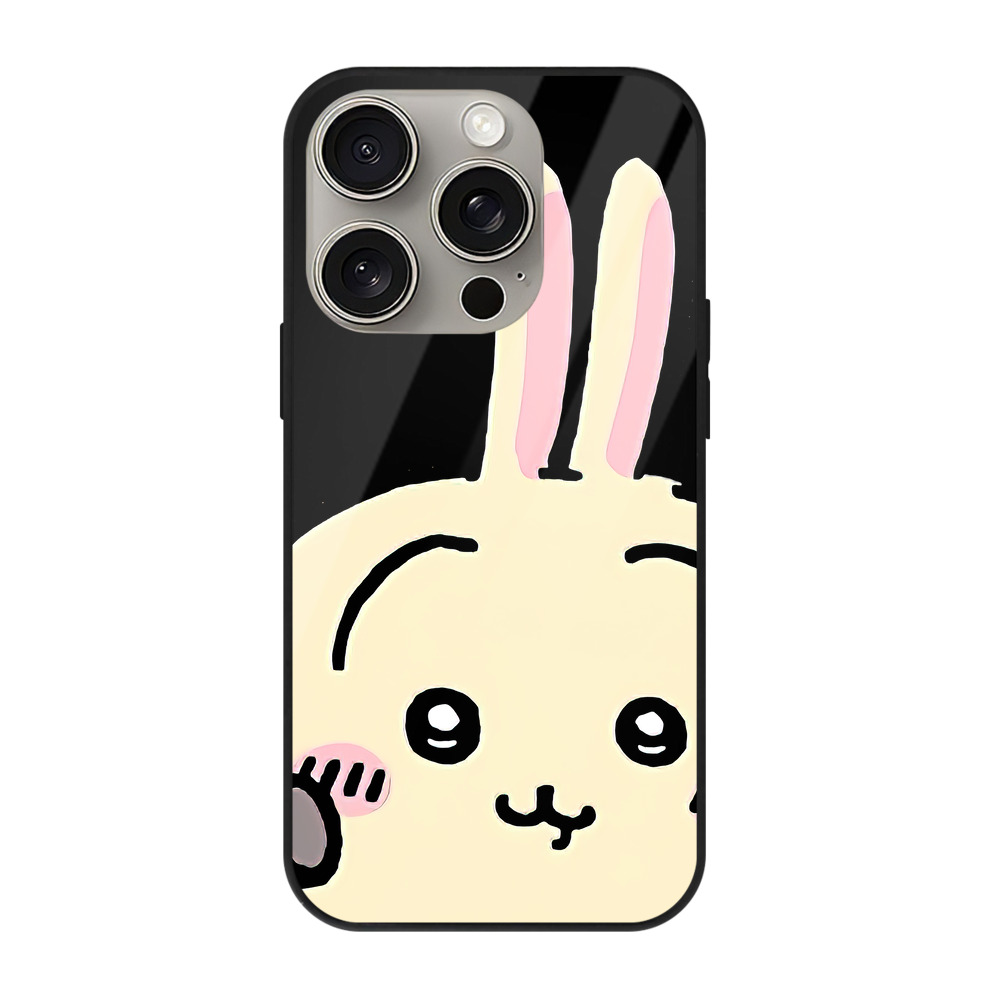 （画像用） ちいかわ うさぎ Chii-kawa usagi 【iPhone15Pro対応】スマホケース 耐衝撃＆黄変防止 背面ガラス