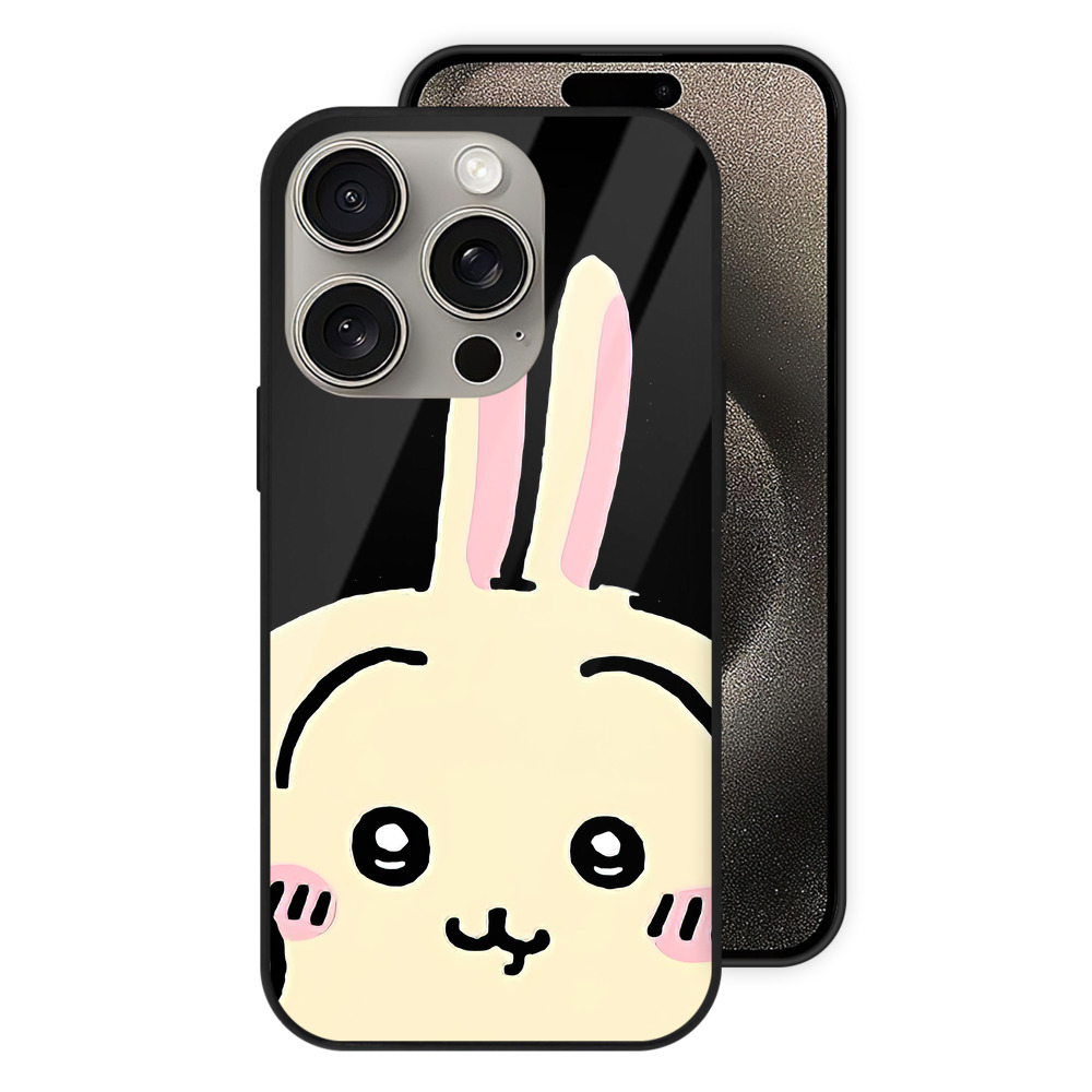 （画像用） ちいかわ うさぎ Chii-kawa usagi 【iPhone15Pro対応】スマホケース 耐衝撃＆黄変防止 背面ガラス