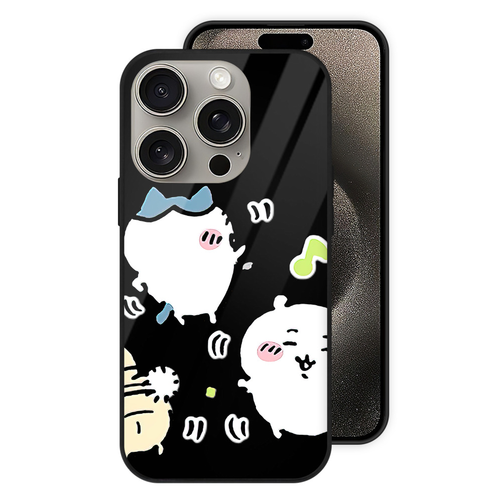 （画像用） ちいかわ うさぎ Chii-kawa usagi 【iPhone15Pro対応】スマホケース 耐衝撃＆黄変防止 背面ガラス