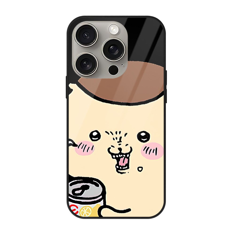 （画像用） ちいかわ くりまんじゅう Chii-kawa kuri manjū 【iPhone15Pro対応】スマホケース 耐衝撃＆黄変防止 背面ガラス