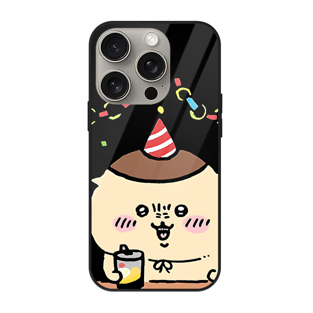 （画像用） ちいかわ くりまんじゅう Chii-kawa kuri manjū 【iPhone15Pro対応】スマホケース 耐衝撃＆黄変防止 背面ガラス