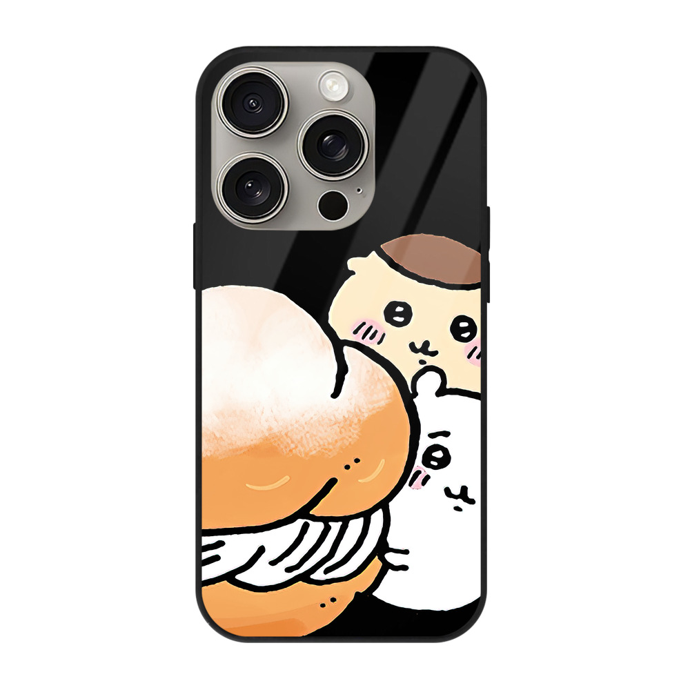 （画像用） ちいかわ くりまんじゅう Chii-kawa kuri manjū 【iPhone15Pro対応】スマホケース 耐衝撃＆黄変防止 背面ガラス