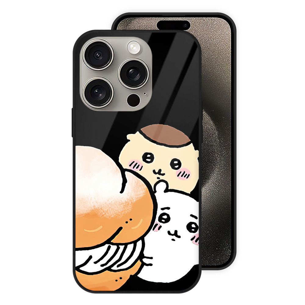 （画像用） ちいかわ くりまんじゅう Chii-kawa kuri manjū 【iPhone15Pro対応】スマホケース 耐衝撃＆黄変防止 背面ガラス