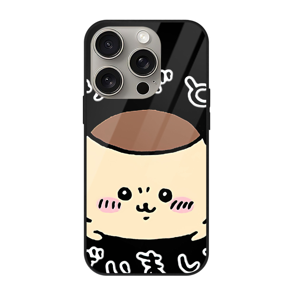 （画像用） ちいかわ くりまんじゅう Chii-kawa kuri manjū 【iPhone15Pro対応】スマホケース 耐衝撃＆黄変防止 背面ガラス