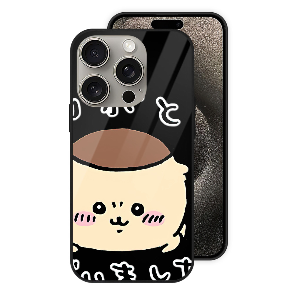 （画像用） ちいかわ くりまんじゅう Chii-kawa kuri manjū 【iPhone15Pro対応】スマホケース 耐衝撃＆黄変防止 背面ガラス