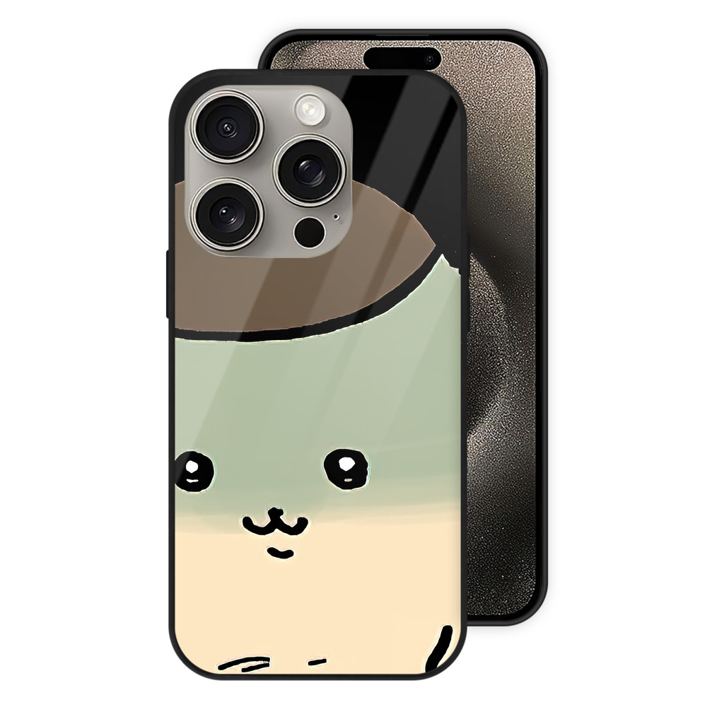 （画像用） ちいかわ くりまんじゅう Chii-kawa kuri manjū 【iPhone15Pro対応】スマホケース 耐衝撃＆黄変防止 背面ガラス