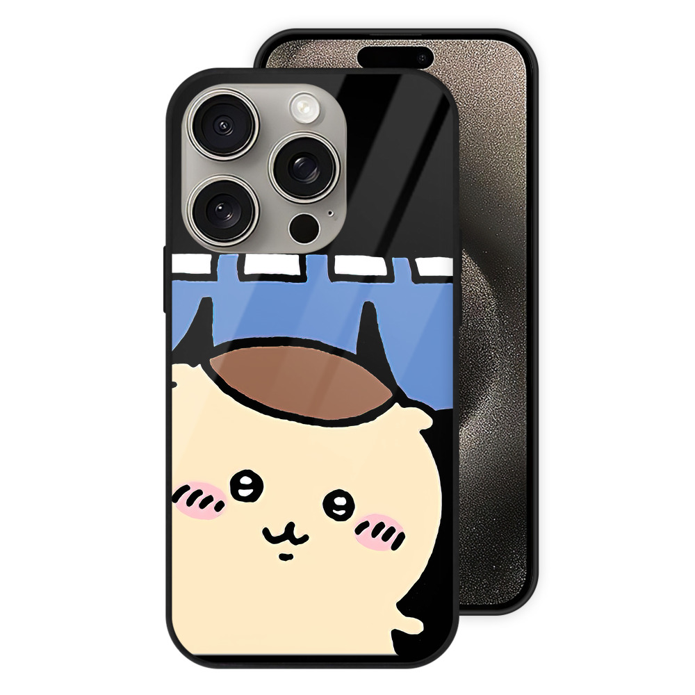 （画像用） ちいかわ くりまんじゅう Chii-kawa kuri manjū 【iPhone15Pro対応】スマホケース 耐衝撃＆黄変防止 背面ガラス