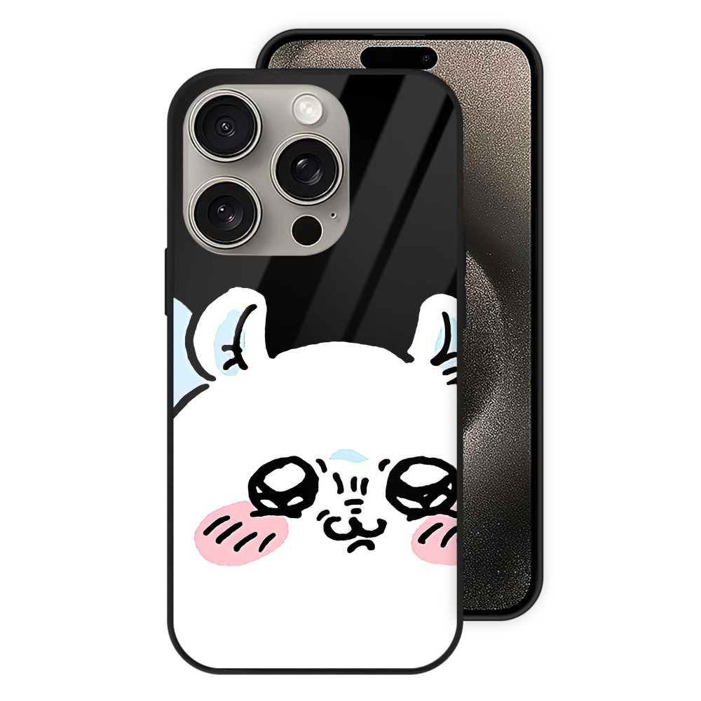 （画像用） ちいかわ モモンガ Chii-kawa Momonga 【iPhone15Pro対応】スマホケース 耐衝撃＆黄変防止 背面ガラス