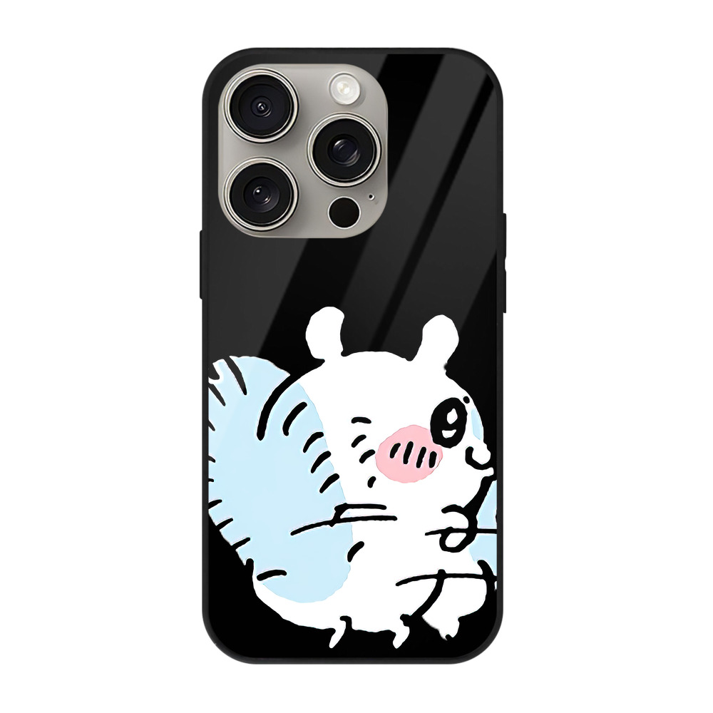 （画像用） ちいかわ モモンガ Chii-kawa Momonga 【iPhone15Pro対応】スマホケース 耐衝撃＆黄変防止 背面ガラス