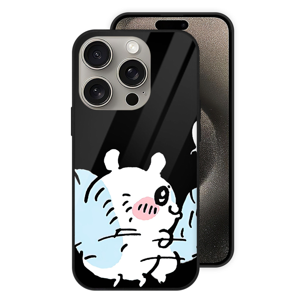 （画像用） ちいかわ モモンガ Chii-kawa Momonga 【iPhone15Pro対応】スマホケース 耐衝撃＆黄変防止 背面ガラス