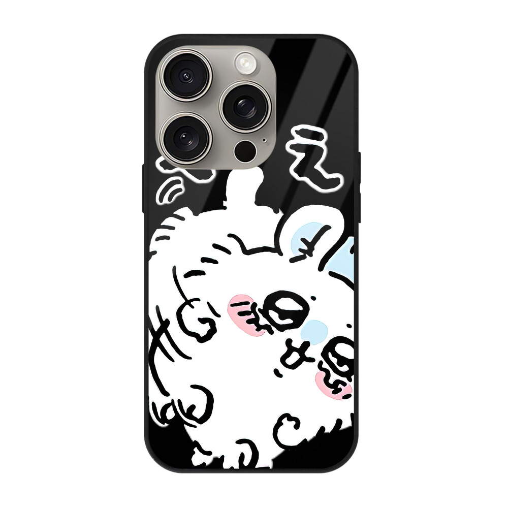 （画像用） ちいかわ モモンガ Chii-kawa Momonga 【iPhone15Pro対応】スマホケース 耐衝撃＆黄変防止 背面ガラス