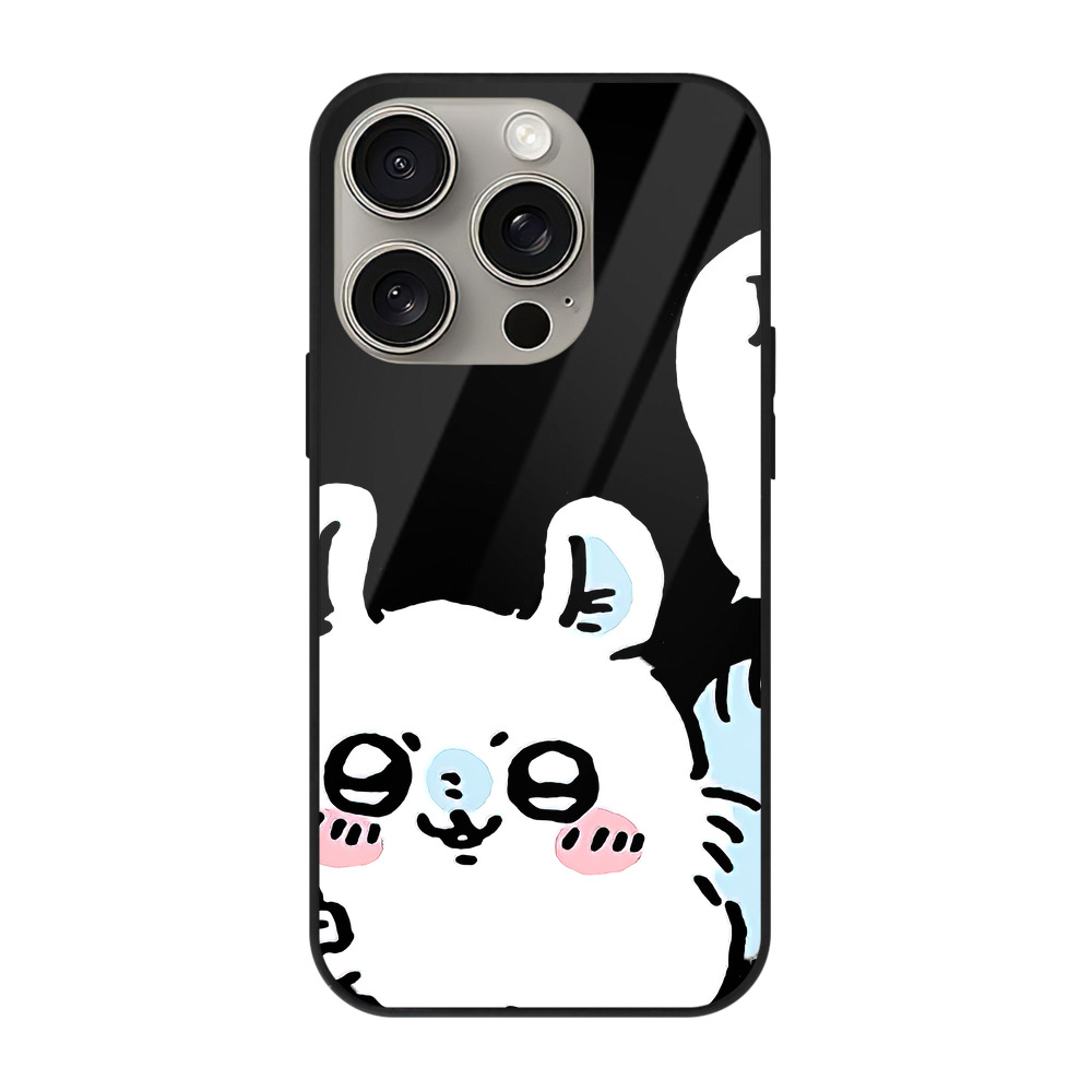 （画像用） ちいかわ モモンガ Chii-kawa Momonga 【iPhone15Pro対応】スマホケース 耐衝撃＆黄変防止 背面ガラス
