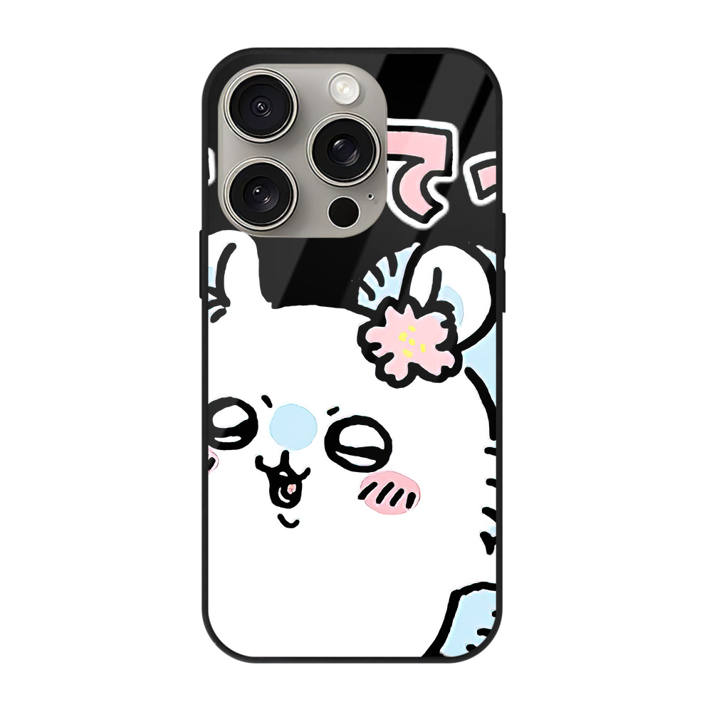 （画像用） ちいかわ モモンガ Chii-kawa Momonga 【iPhone15Pro対応】スマホケース 耐衝撃＆黄変防止 背面ガラス