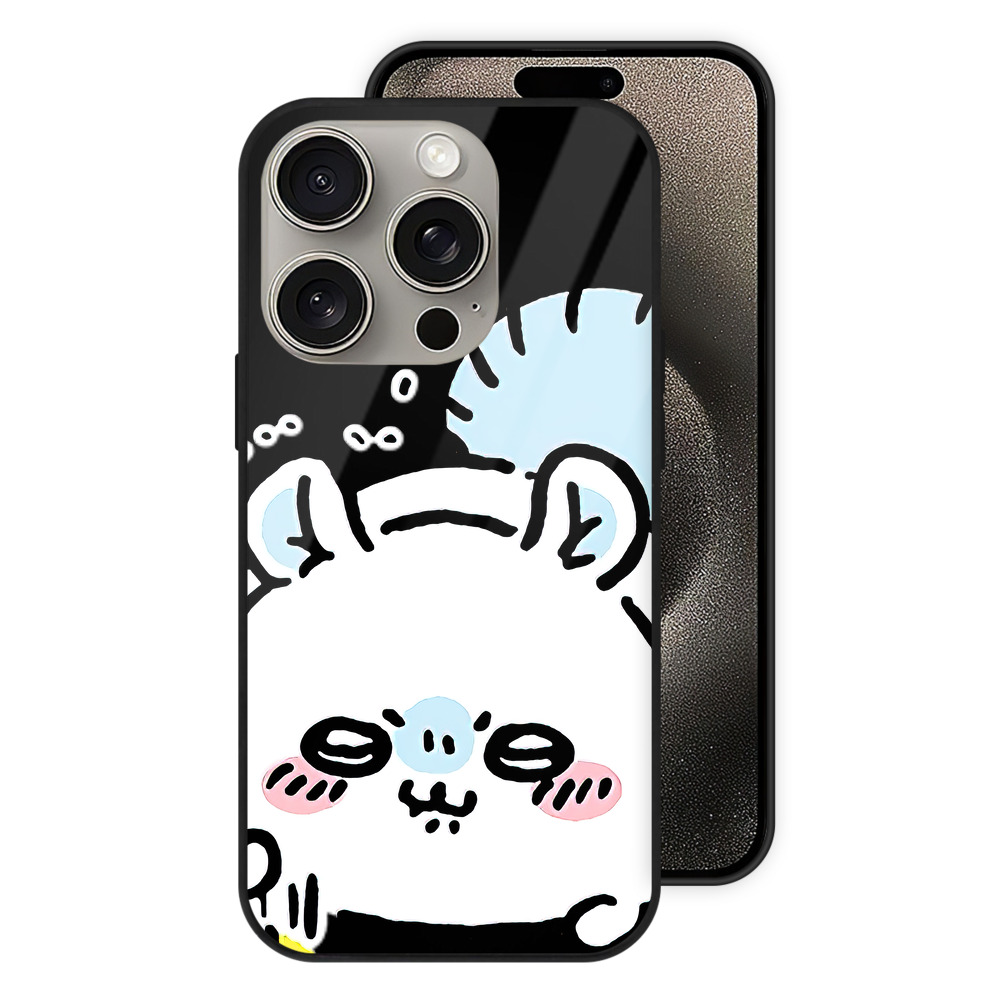 （画像用） ちいかわ モモンガ Chii-kawa Momonga 【iPhone15Pro対応】スマホケース 耐衝撃＆黄変防止 背面ガラス