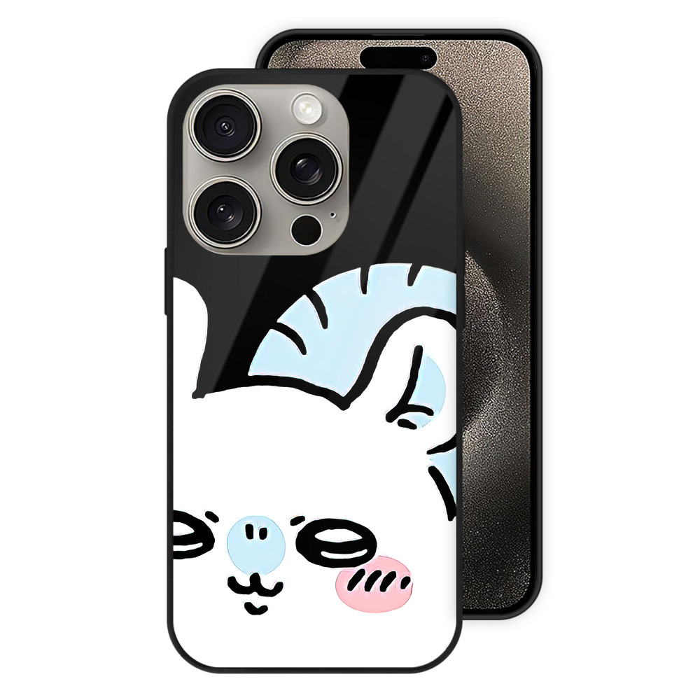 （画像用） ちいかわ モモンガ Chii-kawa Momonga 【iPhone15Pro対応】スマホケース 耐衝撃＆黄変防止 背面ガラス