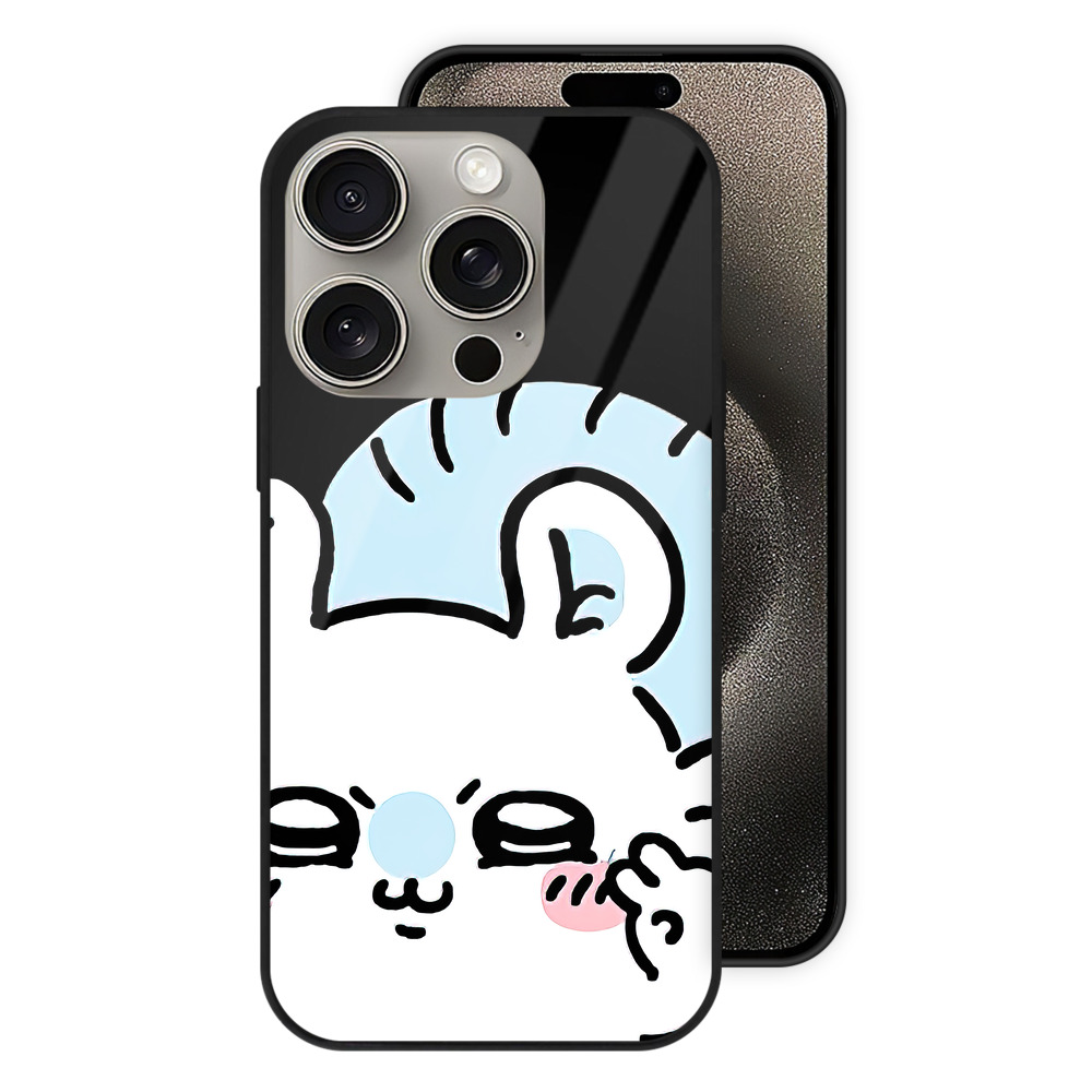 （画像用） ちいかわ モモンガ Chii-kawa Momonga 【iPhone15Pro対応】スマホケース 耐衝撃＆黄変防止 背面ガラス
