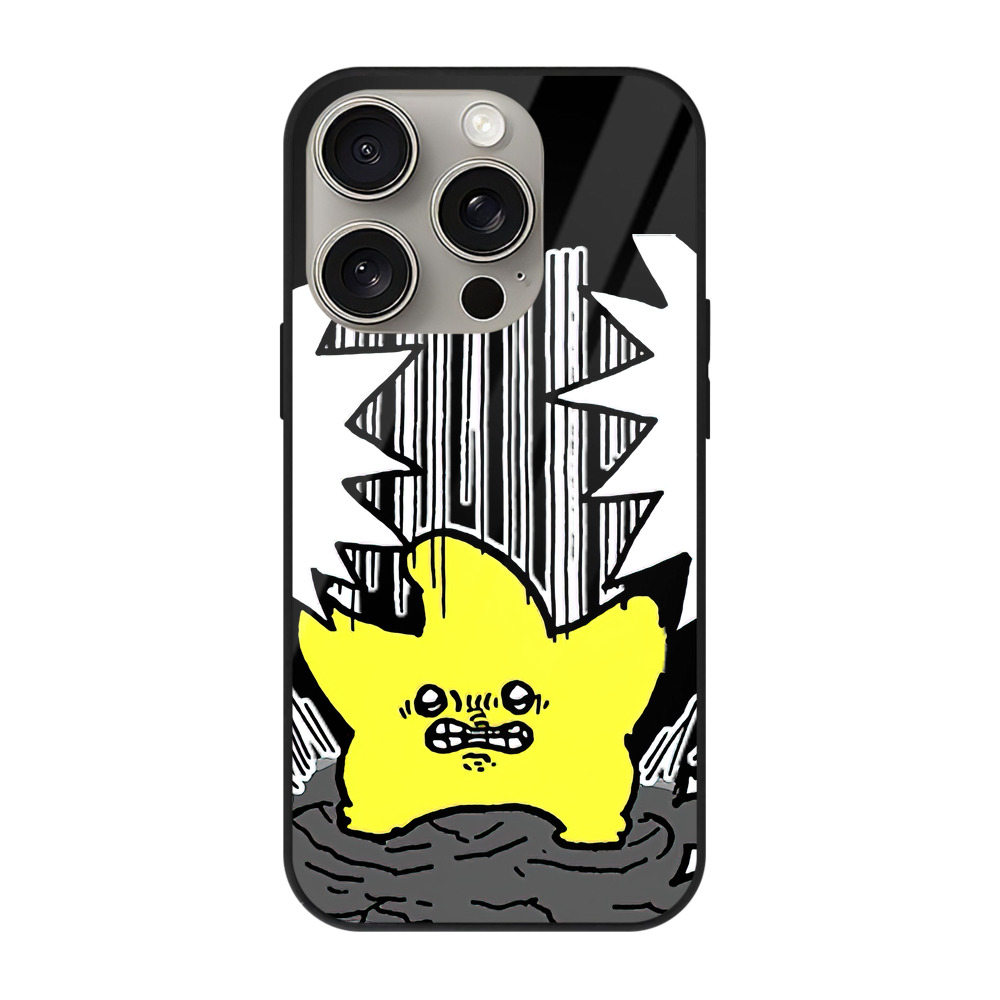 （画像用） ちいかわ 流れ星 Chii-kawa Shooting star 【iPhone15Pro対応】スマホケース 耐衝撃＆黄変防止 背面ガラス