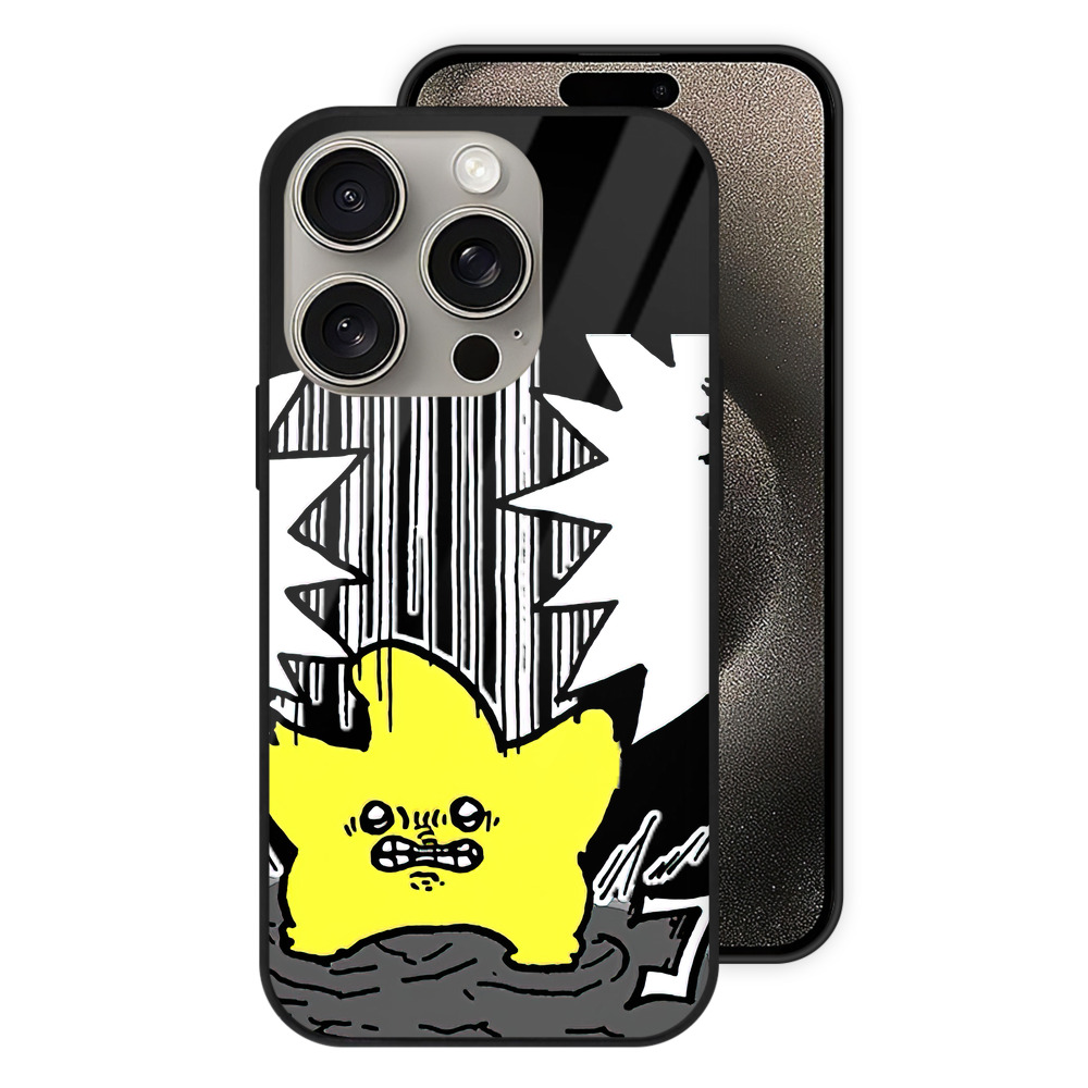 （画像用） ちいかわ 流れ星 Chii-kawa Shooting star 【iPhone15Pro対応】スマホケース 耐衝撃＆黄変防止 背面ガラス