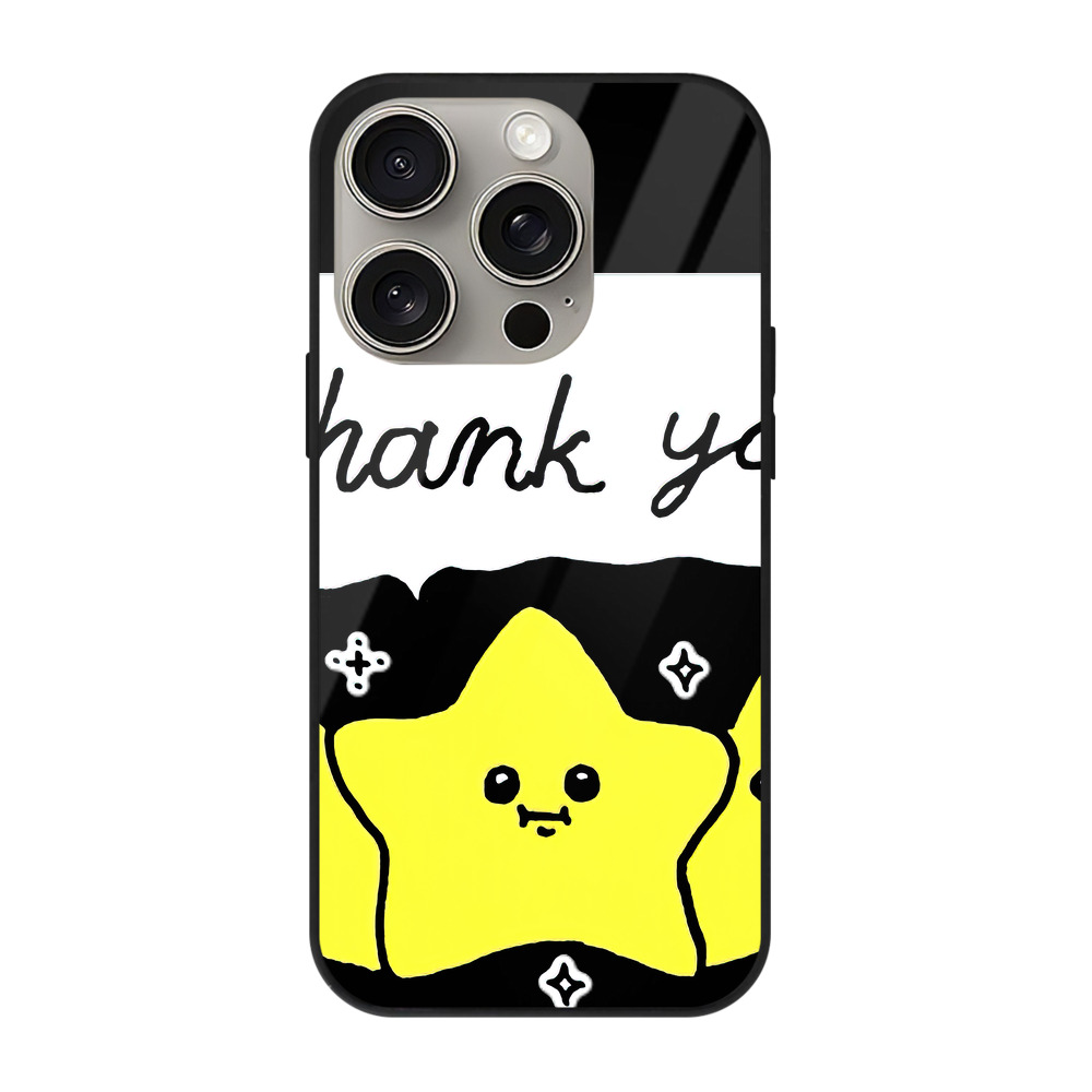 （画像用） ちいかわ 流れ星 Chii-kawa Shooting star 【iPhone15Pro対応】スマホケース 耐衝撃＆黄変防止 背面ガラス