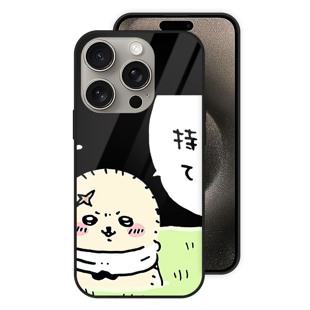 （画像用） ちいかわ ラッコ Chii-kawa Sea otter 【iPhone15Pro対応】スマホケース 耐衝撃＆黄変防止 背面ガラス