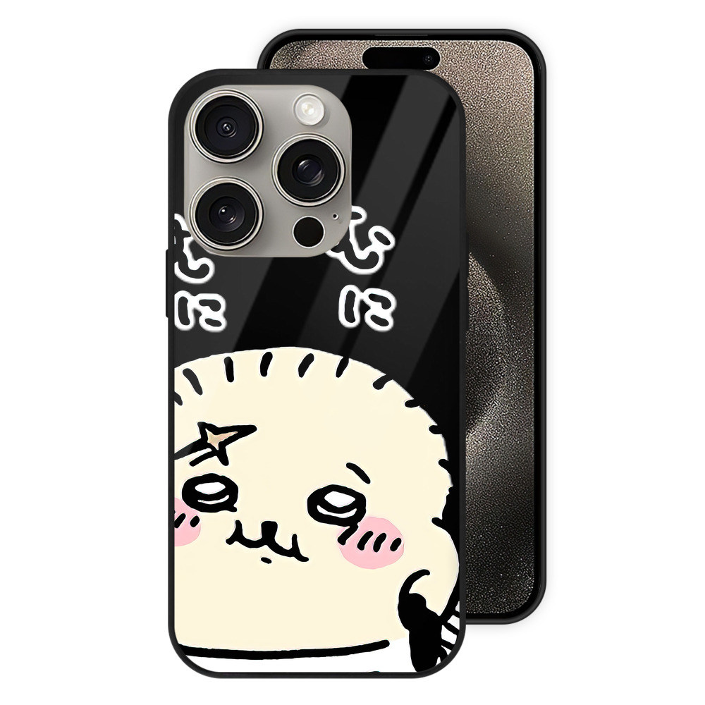 （画像用） ちいかわ ラッコ Chii-kawa Sea otter 【iPhone15Pro対応】スマホケース 耐衝撃＆黄変防止 背面ガラス