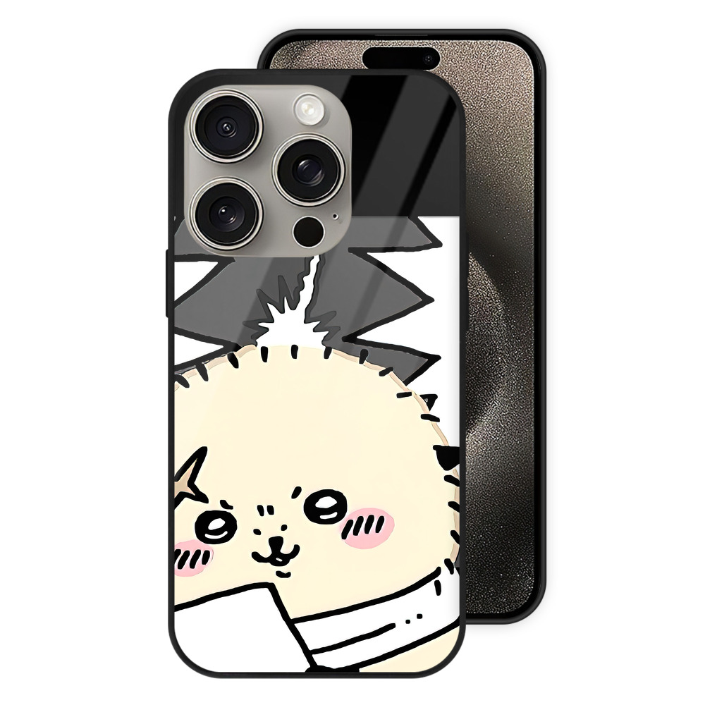 （画像用） ちいかわ ラッコ Chii-kawa Sea otter 【iPhone15Pro対応】スマホケース 耐衝撃＆黄変防止 背面ガラス