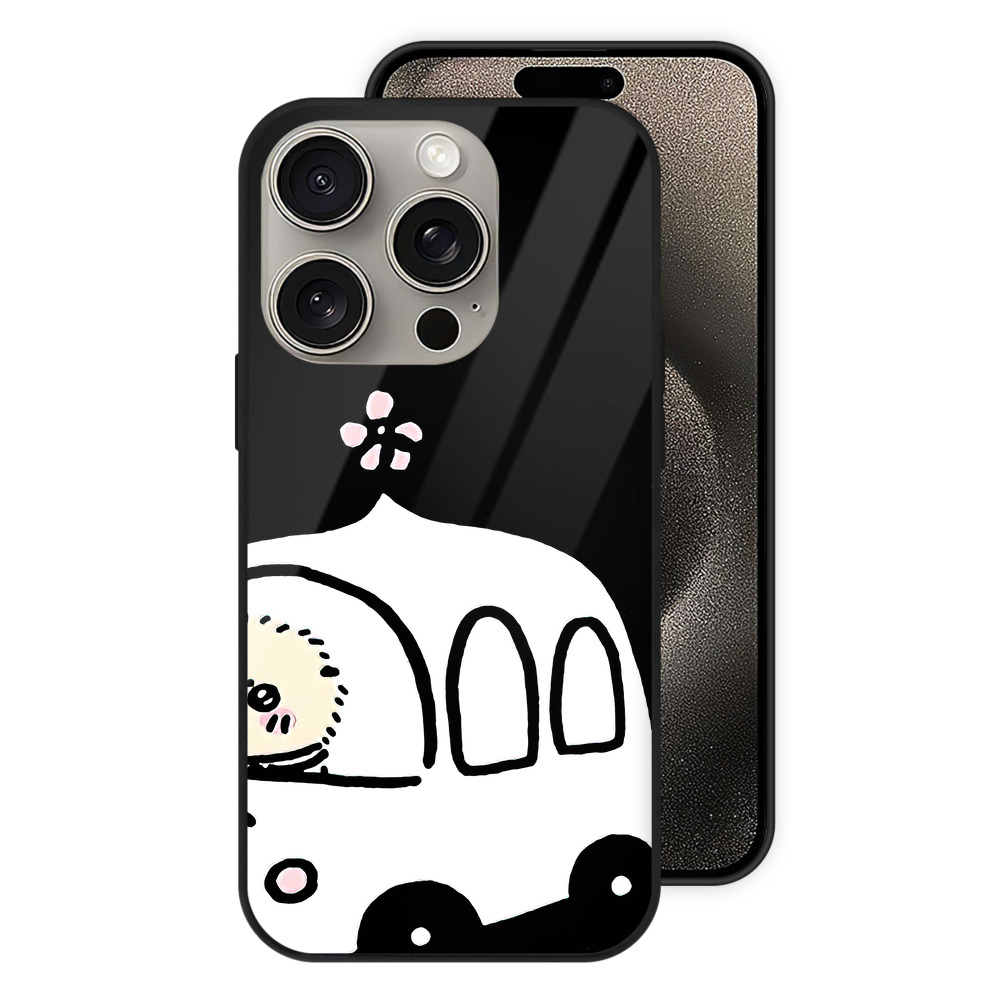 （画像用） ちいかわ ラッコ Chii-kawa Sea otter 【iPhone15Pro対応】スマホケース 耐衝撃＆黄変防止 背面ガラス